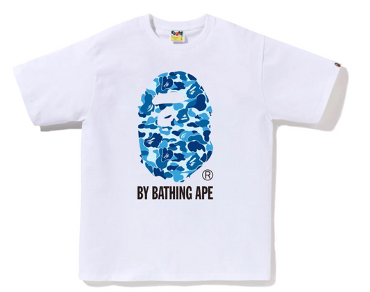 Bape white and blue camo shirt