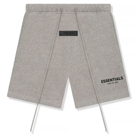 Essentials dark oatmeal cotton shorts